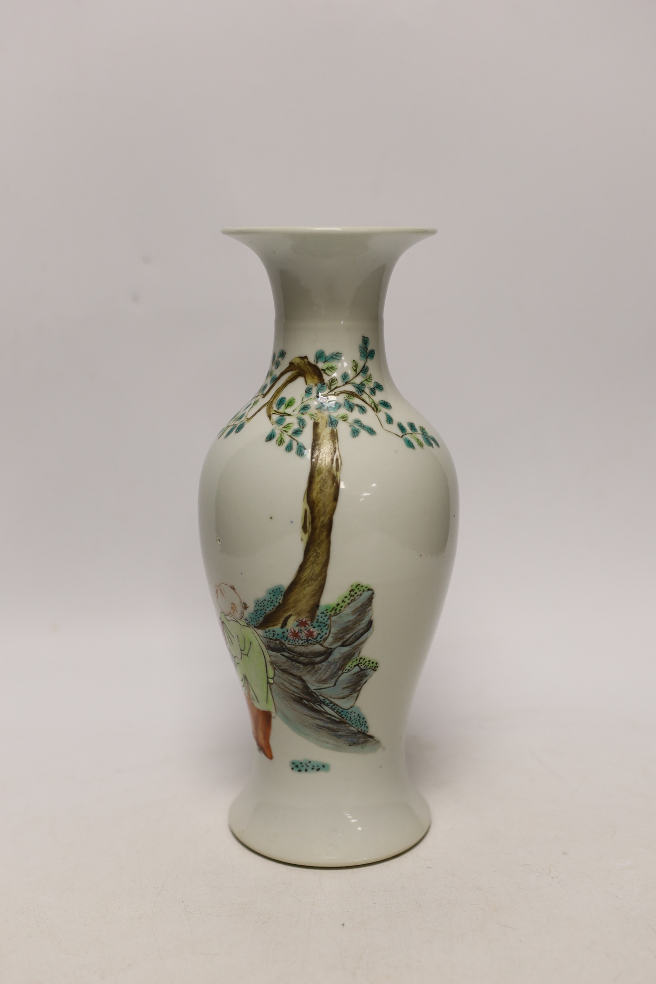 A Chinese famille rose baluster jar, 23cm high